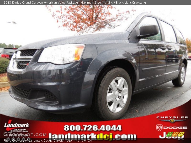 Maximum Steel Metallic / Black/Light Graystone 2013 Dodge Grand Caravan American Value Package