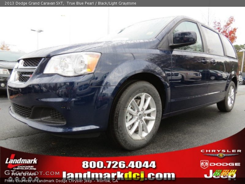 True Blue Pearl / Black/Light Graystone 2013 Dodge Grand Caravan SXT