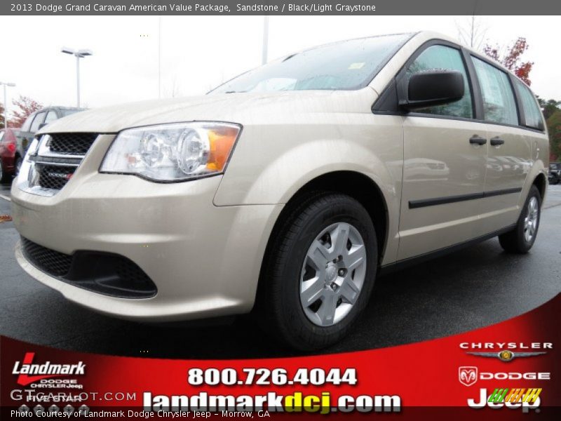 Sandstone / Black/Light Graystone 2013 Dodge Grand Caravan American Value Package
