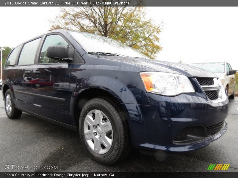 True Blue Pearl / Black/Light Graystone 2013 Dodge Grand Caravan SE