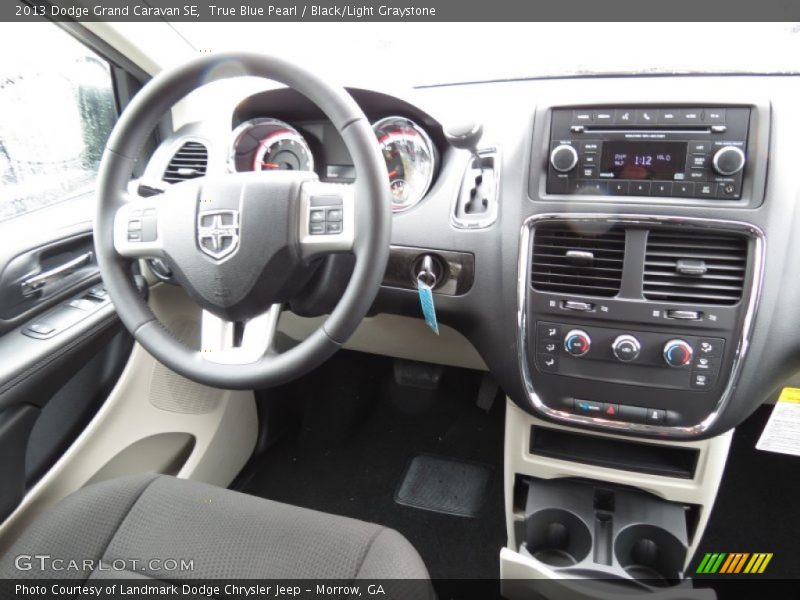 True Blue Pearl / Black/Light Graystone 2013 Dodge Grand Caravan SE