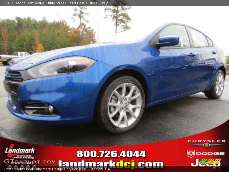 Blue Streak Pearl Coat / Diesel Gray 2013 Dodge Dart Rallye