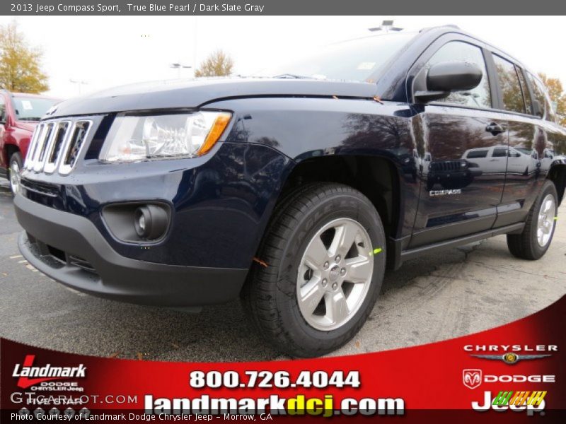 True Blue Pearl / Dark Slate Gray 2013 Jeep Compass Sport