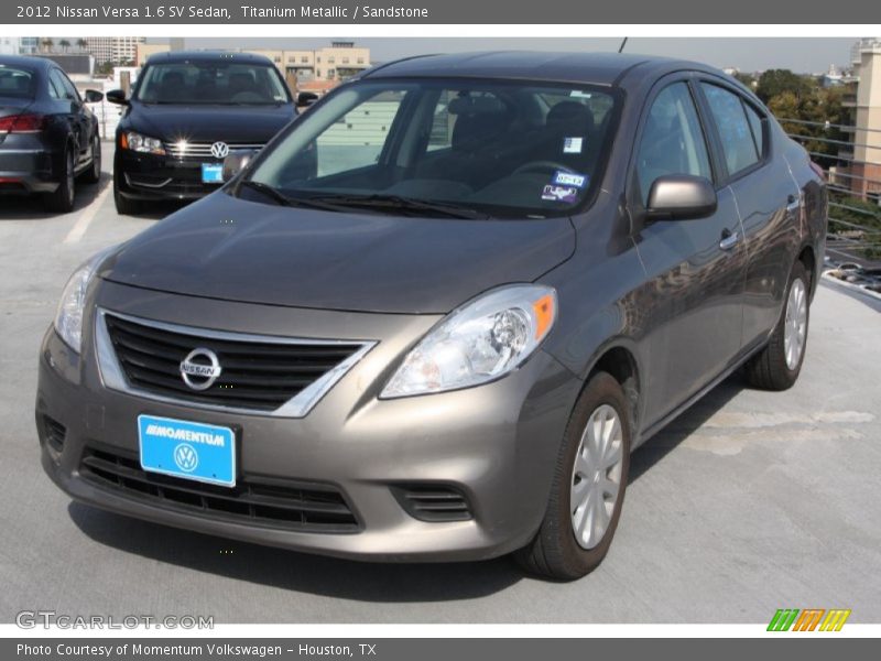 Titanium Metallic / Sandstone 2012 Nissan Versa 1.6 SV Sedan