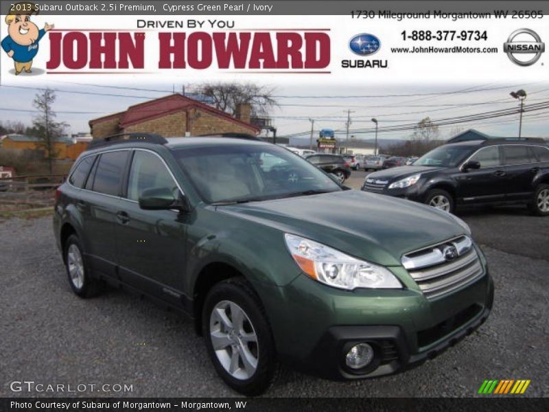 Cypress Green Pearl / Ivory 2013 Subaru Outback 2.5i Premium