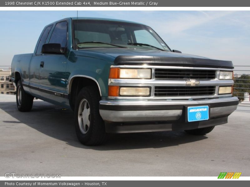 Medium Blue-Green Metallic / Gray 1998 Chevrolet C/K K1500 Extended Cab 4x4