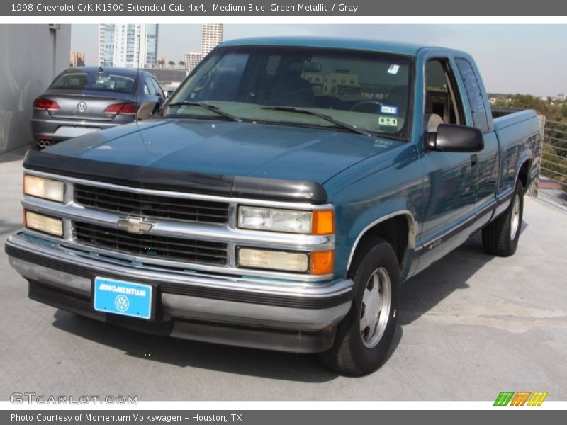 Medium Blue-Green Metallic / Gray 1998 Chevrolet C/K K1500 Extended Cab 4x4