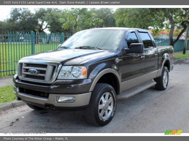 Dark Stone Metallic / Castano Brown Leather 2005 Ford F150 Lariat SuperCrew 4x4