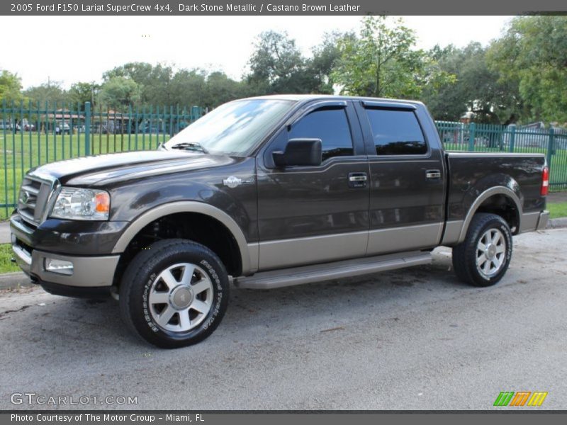 Dark Stone Metallic / Castano Brown Leather 2005 Ford F150 Lariat SuperCrew 4x4