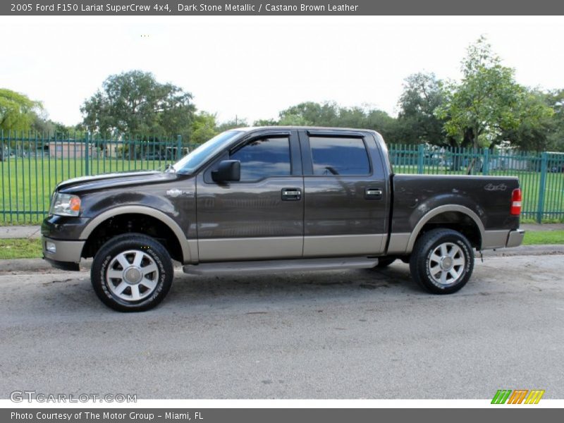 Dark Stone Metallic / Castano Brown Leather 2005 Ford F150 Lariat SuperCrew 4x4