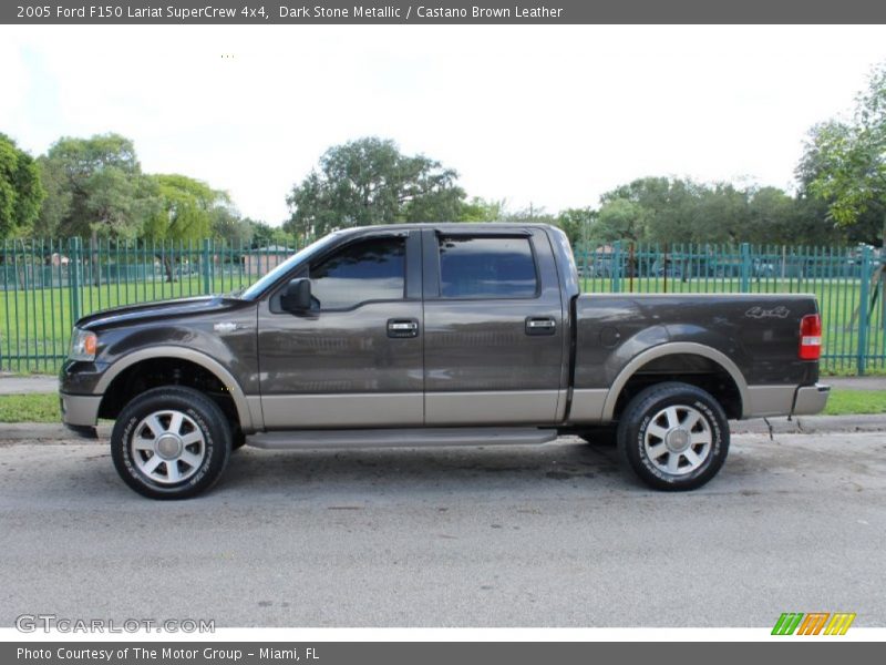 Dark Stone Metallic / Castano Brown Leather 2005 Ford F150 Lariat SuperCrew 4x4