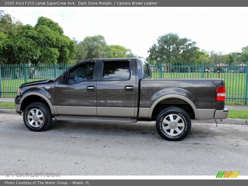 Dark Stone Metallic / Castano Brown Leather 2005 Ford F150 Lariat SuperCrew 4x4