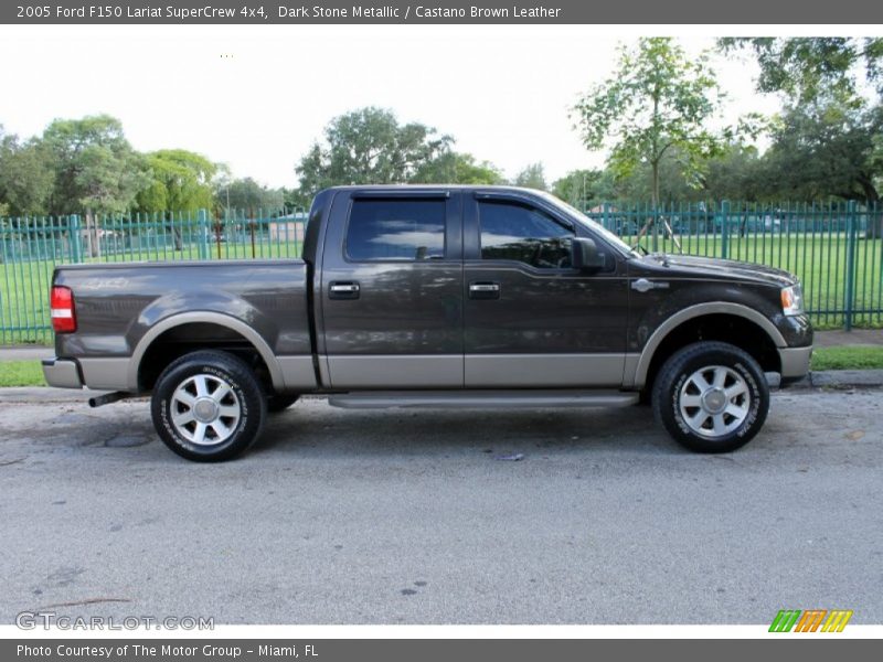 Dark Stone Metallic / Castano Brown Leather 2005 Ford F150 Lariat SuperCrew 4x4