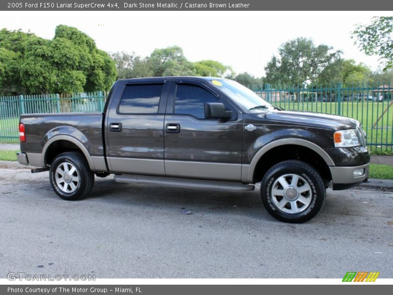 Dark Stone Metallic / Castano Brown Leather 2005 Ford F150 Lariat SuperCrew 4x4