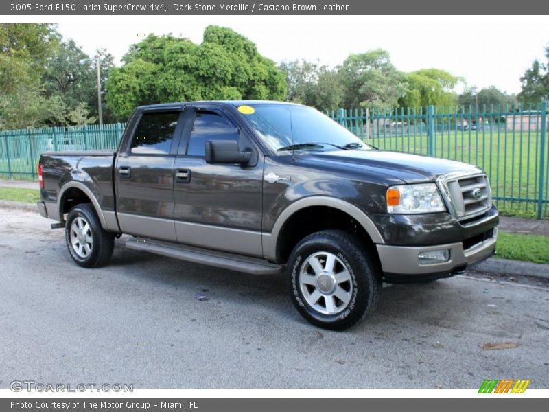 Dark Stone Metallic / Castano Brown Leather 2005 Ford F150 Lariat SuperCrew 4x4