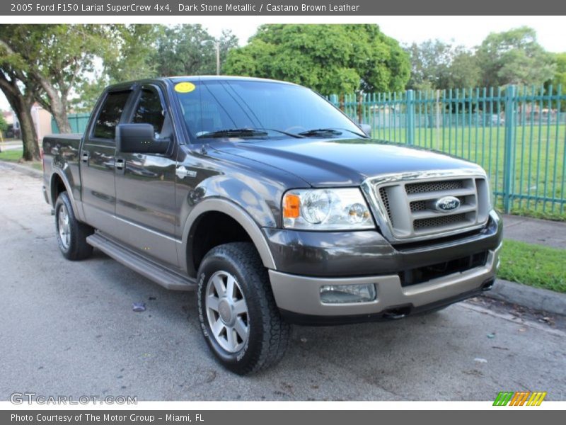 Dark Stone Metallic / Castano Brown Leather 2005 Ford F150 Lariat SuperCrew 4x4