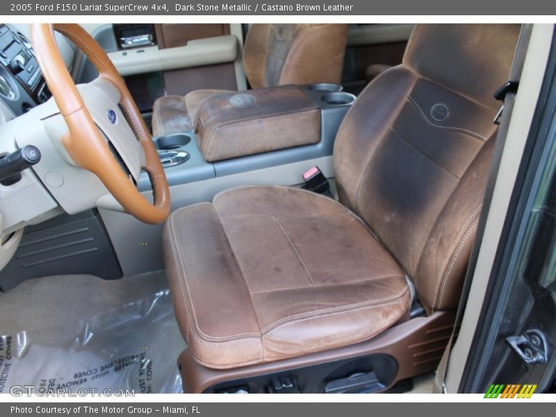 Dark Stone Metallic / Castano Brown Leather 2005 Ford F150 Lariat SuperCrew 4x4