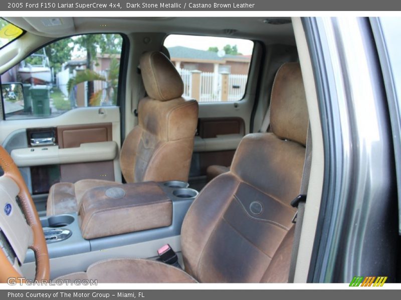 Dark Stone Metallic / Castano Brown Leather 2005 Ford F150 Lariat SuperCrew 4x4