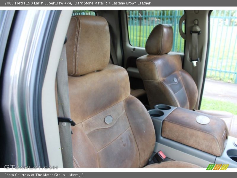 Dark Stone Metallic / Castano Brown Leather 2005 Ford F150 Lariat SuperCrew 4x4