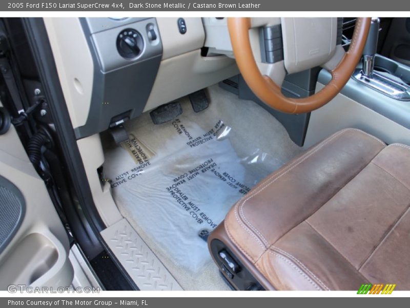 Dark Stone Metallic / Castano Brown Leather 2005 Ford F150 Lariat SuperCrew 4x4