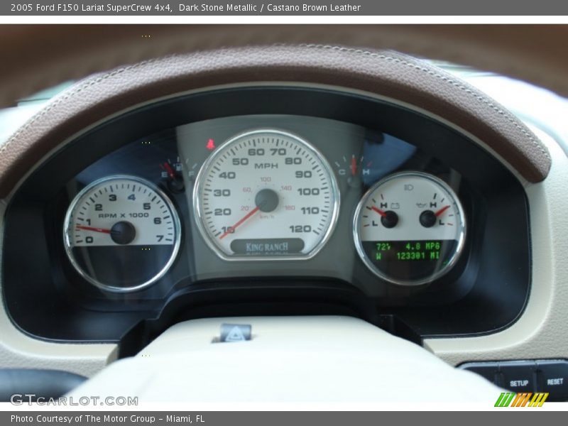 Dark Stone Metallic / Castano Brown Leather 2005 Ford F150 Lariat SuperCrew 4x4