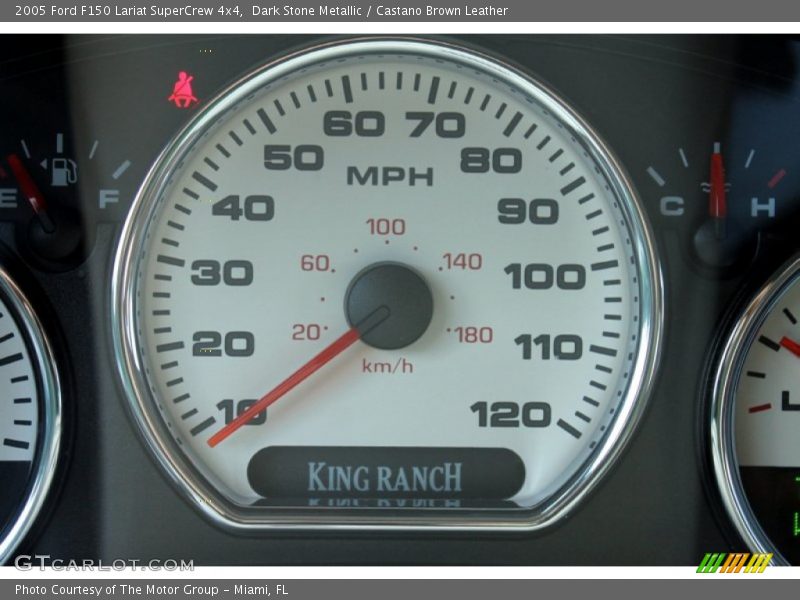 Dark Stone Metallic / Castano Brown Leather 2005 Ford F150 Lariat SuperCrew 4x4