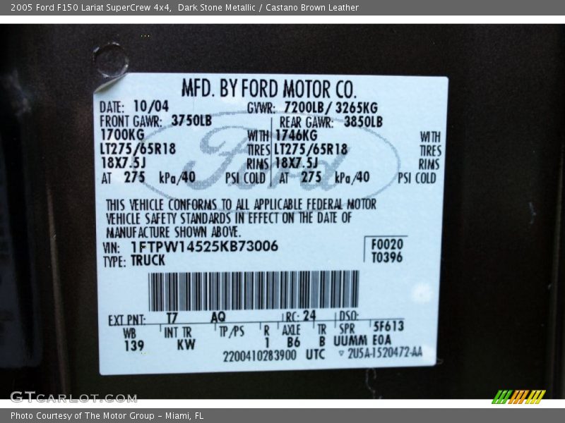 Dark Stone Metallic / Castano Brown Leather 2005 Ford F150 Lariat SuperCrew 4x4