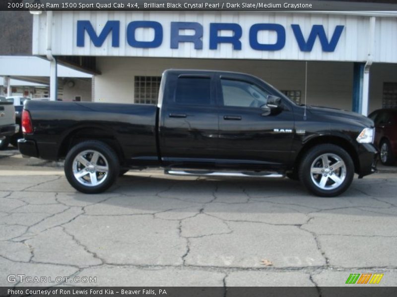 Brilliant Black Crystal Pearl / Dark Slate/Medium Graystone 2009 Dodge Ram 1500 Sport Quad Cab 4x4