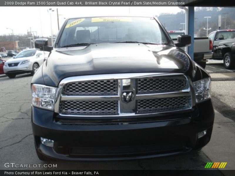 Brilliant Black Crystal Pearl / Dark Slate/Medium Graystone 2009 Dodge Ram 1500 Sport Quad Cab 4x4