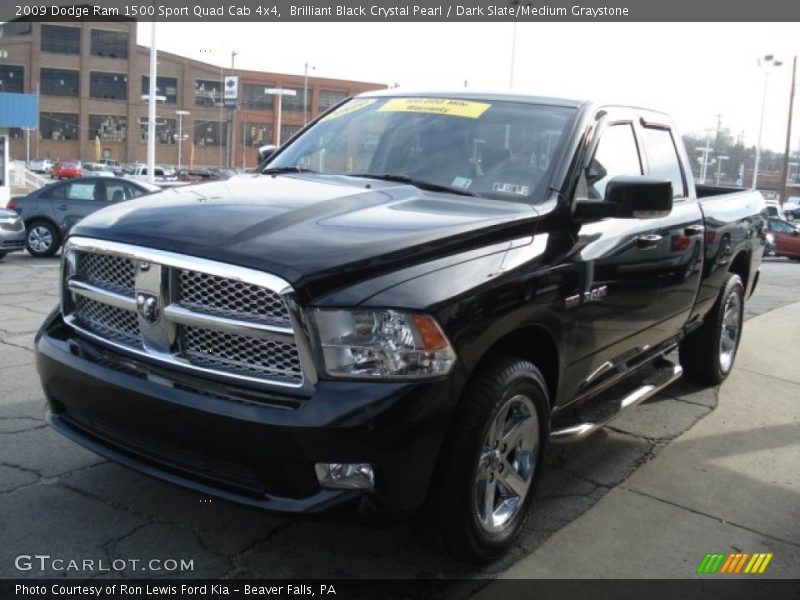 Brilliant Black Crystal Pearl / Dark Slate/Medium Graystone 2009 Dodge Ram 1500 Sport Quad Cab 4x4