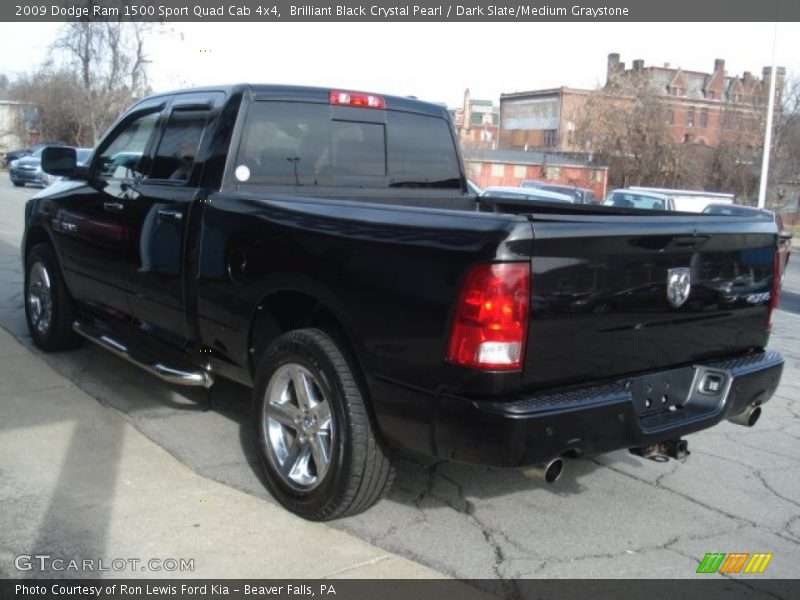 Brilliant Black Crystal Pearl / Dark Slate/Medium Graystone 2009 Dodge Ram 1500 Sport Quad Cab 4x4