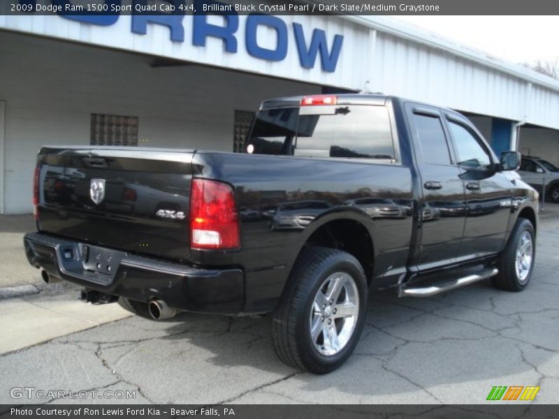 Brilliant Black Crystal Pearl / Dark Slate/Medium Graystone 2009 Dodge Ram 1500 Sport Quad Cab 4x4