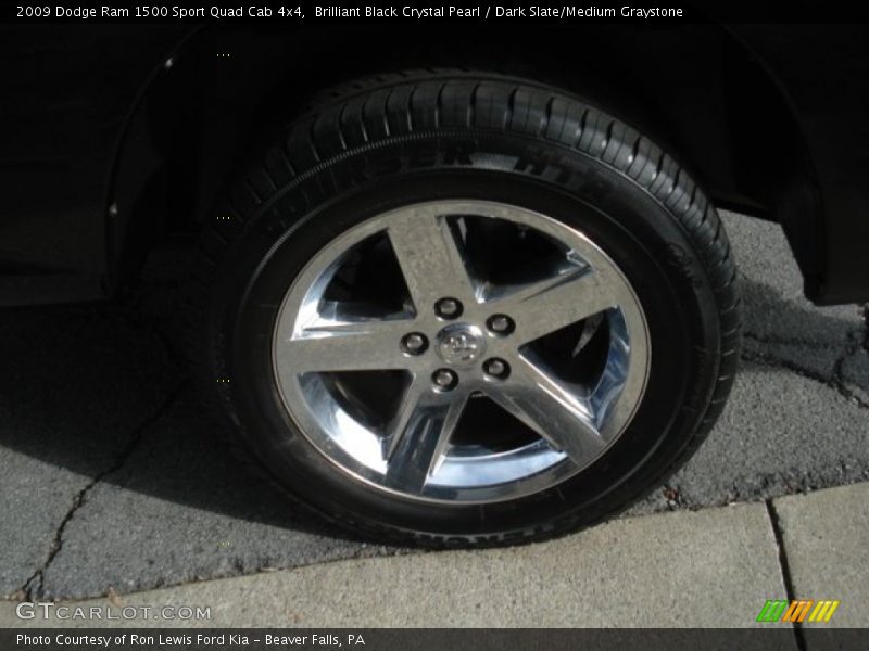 Brilliant Black Crystal Pearl / Dark Slate/Medium Graystone 2009 Dodge Ram 1500 Sport Quad Cab 4x4