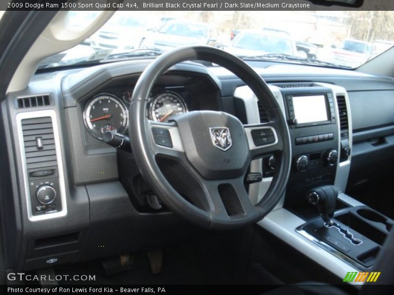 Brilliant Black Crystal Pearl / Dark Slate/Medium Graystone 2009 Dodge Ram 1500 Sport Quad Cab 4x4