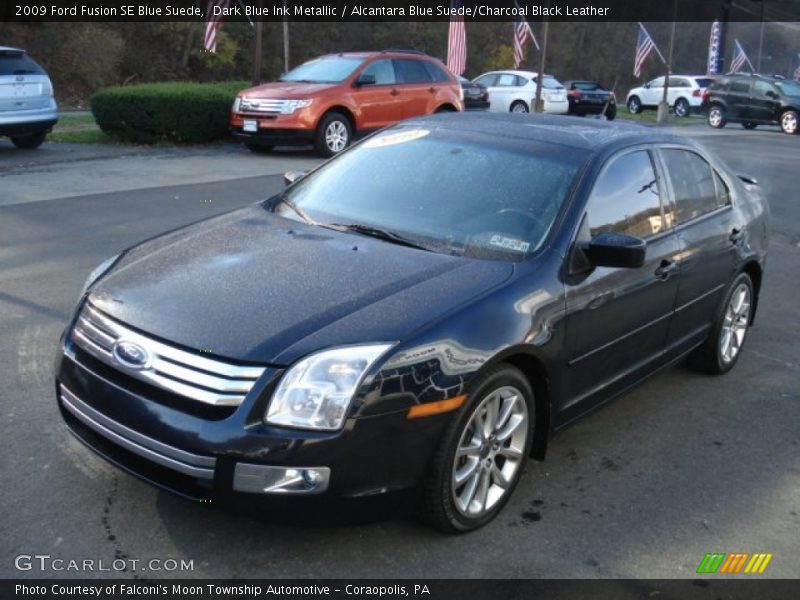 Dark Blue Ink Metallic / Alcantara Blue Suede/Charcoal Black Leather 2009 Ford Fusion SE Blue Suede