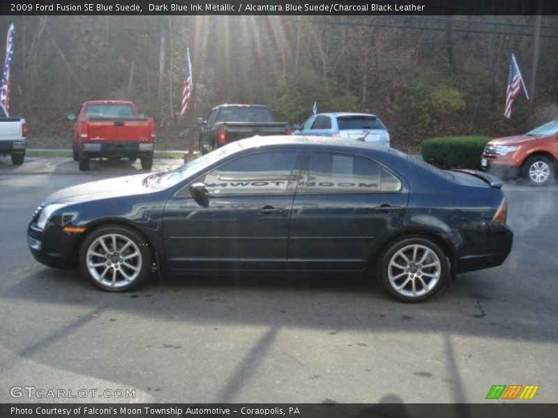 Dark Blue Ink Metallic / Alcantara Blue Suede/Charcoal Black Leather 2009 Ford Fusion SE Blue Suede