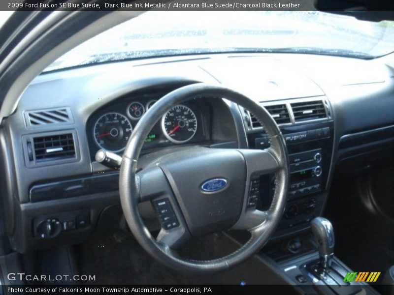 Dark Blue Ink Metallic / Alcantara Blue Suede/Charcoal Black Leather 2009 Ford Fusion SE Blue Suede