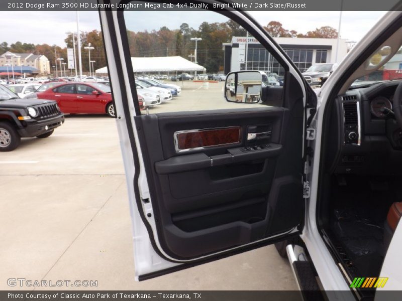 Bright White / Dark Slate/Russet 2012 Dodge Ram 3500 HD Laramie Longhorn Mega Cab 4x4 Dually