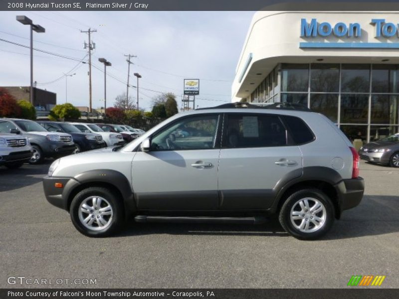Platinum Silver / Gray 2008 Hyundai Tucson SE