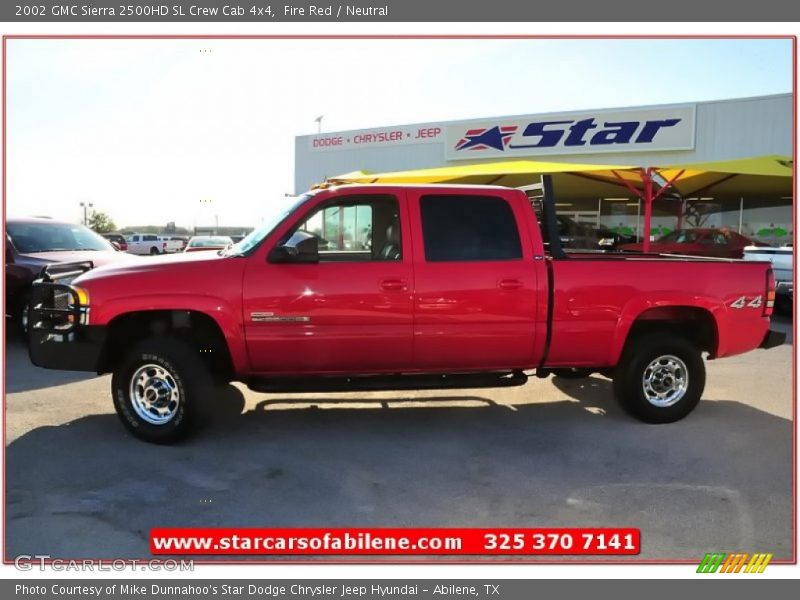 Fire Red / Neutral 2002 GMC Sierra 2500HD SL Crew Cab 4x4