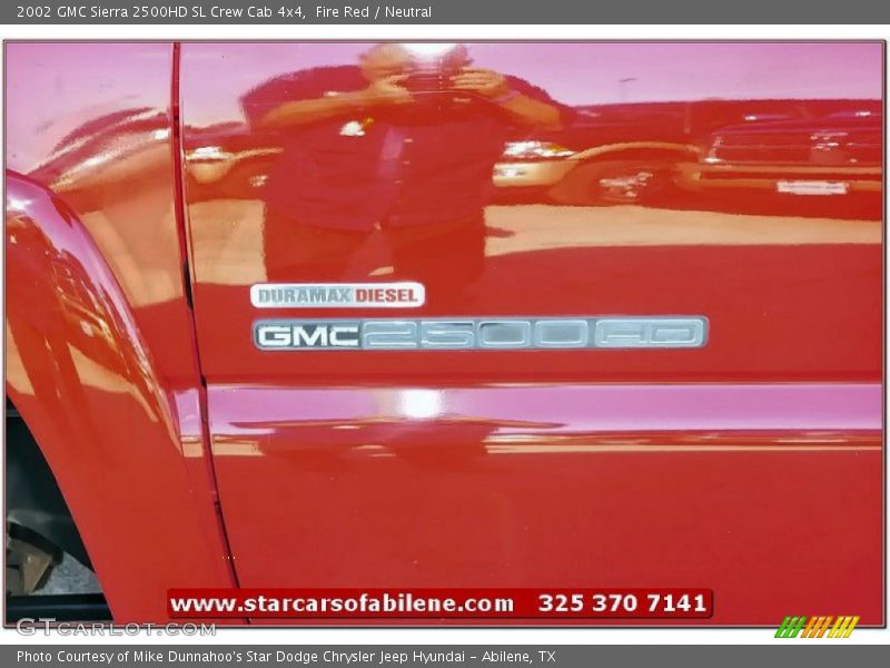 Fire Red / Neutral 2002 GMC Sierra 2500HD SL Crew Cab 4x4