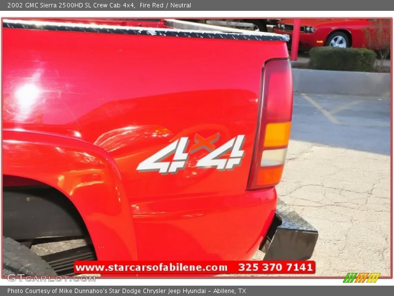 Fire Red / Neutral 2002 GMC Sierra 2500HD SL Crew Cab 4x4