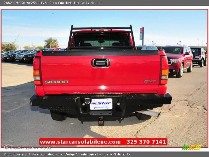 Fire Red / Neutral 2002 GMC Sierra 2500HD SL Crew Cab 4x4