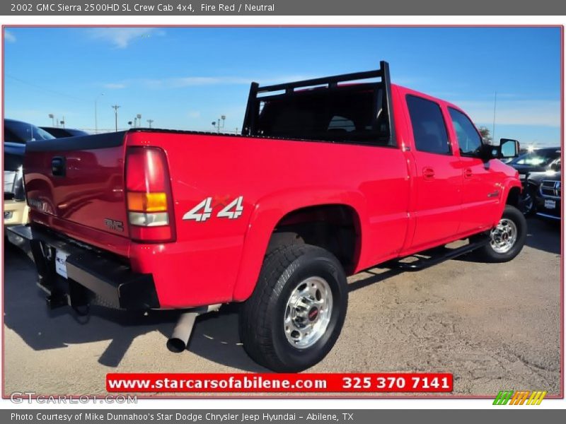 Fire Red / Neutral 2002 GMC Sierra 2500HD SL Crew Cab 4x4