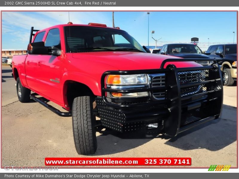 Fire Red / Neutral 2002 GMC Sierra 2500HD SL Crew Cab 4x4