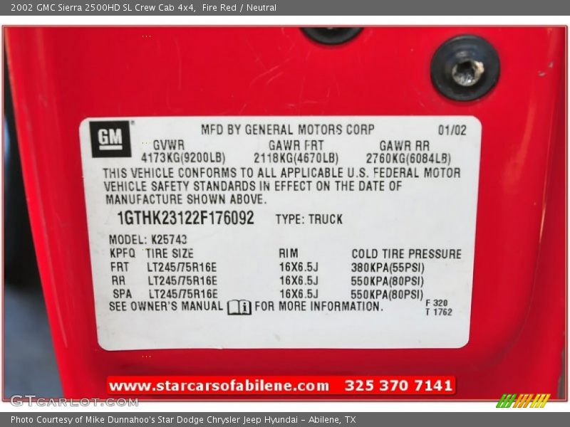 Fire Red / Neutral 2002 GMC Sierra 2500HD SL Crew Cab 4x4