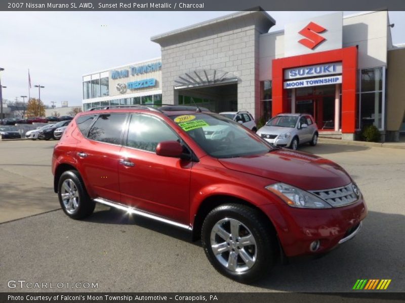 Sunset Red Pearl Metallic / Charcoal 2007 Nissan Murano SL AWD