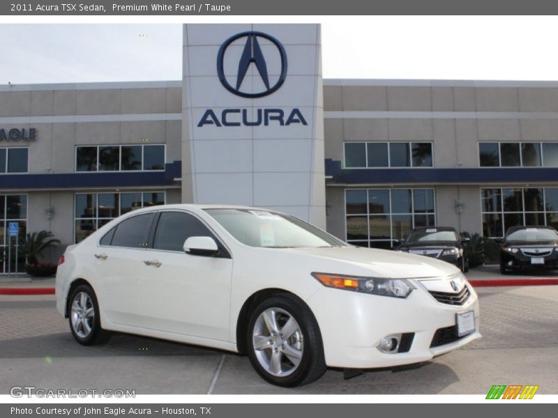 Premium White Pearl / Taupe 2011 Acura TSX Sedan