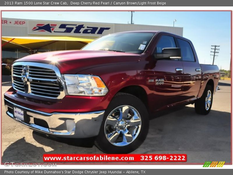 Deep Cherry Red Pearl / Canyon Brown/Light Frost Beige 2013 Ram 1500 Lone Star Crew Cab