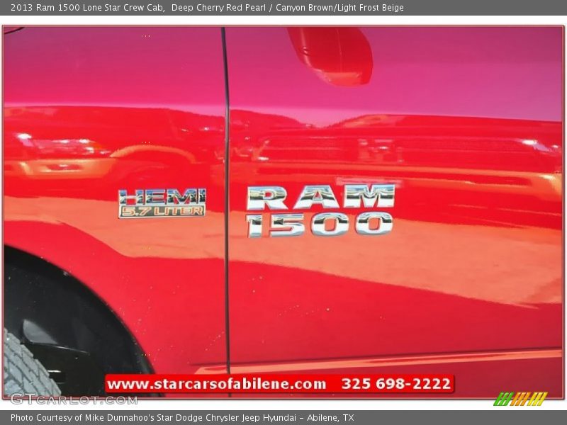 Deep Cherry Red Pearl / Canyon Brown/Light Frost Beige 2013 Ram 1500 Lone Star Crew Cab